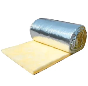 Fireproof Class A1 Glass Wool Roll 50mm 100mm Thermal Insulation Fiberglass Blanket for Steel Structure Warehouse Roofing