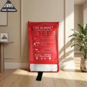 Flame Retardant Fiberglass Blanket 1.8*1.8m Fast Opening Design with Oxford Pouch for Indoor Fire Contingency