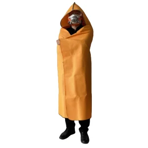 Flame-Retardant Silicone Coated Fiberglass Fireproof Escape Cloak Adult Kids Fire Blanket 550C Heat Resistant 4x4ft