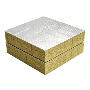 Foil Clad Rock Wool Thermal Insulation Sheet Blanket High Temp Resistant Fire Barrier for Kitchen and HVAC Air Duct Wrapping