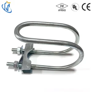 For FM CE Approved Carbon Steel UTT13 Lateral Bracing Clamp 1″ to 8″ Galvanized Pipe U Bolt Clamp for Anti Seismic Installations