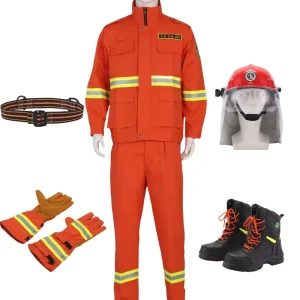 Forest Fire Fighting Five piece Set Fire resistant and Heat insulating ATPV 3 CLASS Protective Suit Emergency Rescue Suit