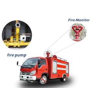 Foton Small On demand Custom Fire Truck With PLC And Gearbox 16000kg Weight