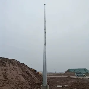 Fuhang FH 07 15m 20m 30m 50m Single Steel Pipe Lightning Tower with Hot Dip Galvanizing Customized Color Over 30 Years Lifetime