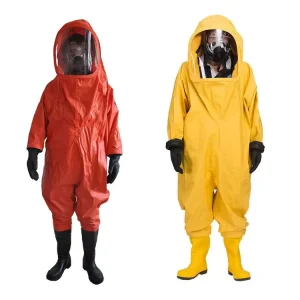 Gas tight Anti liquid Fully Enclosed Chemical Protective Suit With Backpack for Scba Industrial Firefighting Operation