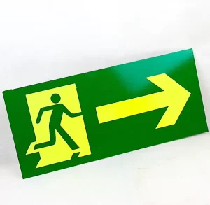 Glow in the Dark No Power Self Luminous Photoluminescent Exit Sign Emergency Evacuation Traffic Safety Warning Sign