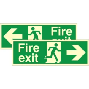Glow in the Dark Safety EXIT Signs Custom EXIT Photoluminescent Signs Stickers Emergency Fire Exit Warning Sign