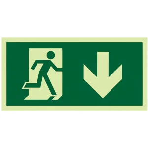 Glow in the Dark Safety Exit Direction Sticker Waterproof and Durable Self Adhesive Emergency Evacuation Sign