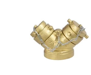 Golden Y Type Fire Fighting American Standard Water Collector Valve 2 Way Brass Fire Hydrant 1.6Mpa Customized Size