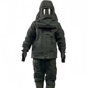 Green Short Term Firefighting Suit High Temperature Flame Resistant and Heat Protective Made Into Fireproof Clothing