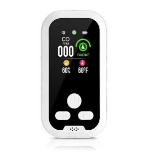 HD11 4 in 1 Smoke Carbon Monoxide Detector Plug In Humidity Temp Meter Portable HD Screen for Home Travel Camping RV