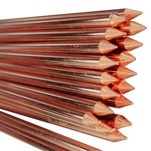 HUA DIAN EARTHING ROD SET COPPER BONDED GROUND ROD 14MM*1500MM CADWEL THREAD COPPER PLATED STEEL GROUND ROD 5/8″ X 8′