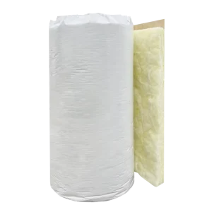 HVAC Fiberglass Insulation Roll 25mm 24kg/m3 DUCT WRAP Glass Wool Blanket Class A1 Fire Rated Faced with WMSK White Facing