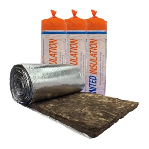 HVAC Thermal Insulation Brown Fibre Glass Wool Blanket ASTM UL Water Heater Insulation 32kg Glass Wool Roll with Aluminium Foil