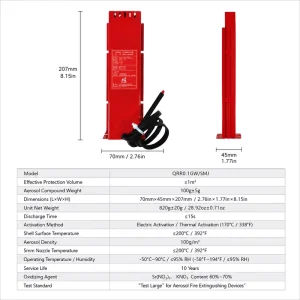 Hanging Type Heat Aerosol Fire Extinguisher Class BCE Wall Mounted