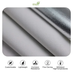 Heat Reflective Anti Flame High Temperature Resistance Fireproof Woven 1.45 m 450 g Aluminum Foil Aramid Fabric