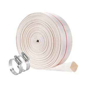 Heavy Duty 2 Inch X 100 Foot Pool Backwash Hose with 2 Clamps Flat Discharge Drain Firefighting Equipment Accessory