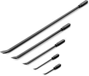 Heavy Duty 36 Inch Metal Steel Multi Forged Tip Rescue Fire Angled End Handled Pry Bar Set