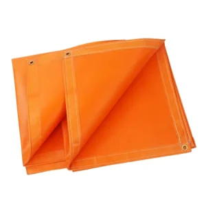 Heavy Duty 550°C PVC Coated Fiberglass Welding Blanket Fireproof Spark Resistant Safety Shield with Grommets