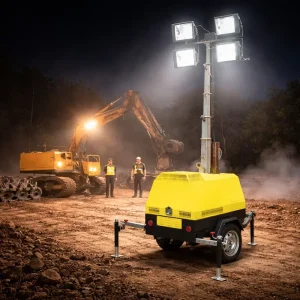 Heavy Duty 7m Height Hand Operated Lifting LED Lighting Tower for Industrial Mining Emergency