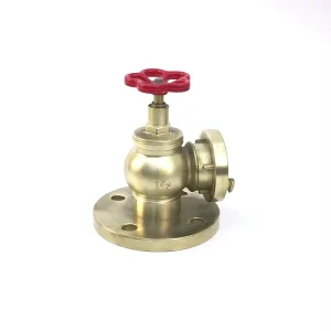 Heavy Duty Brass Marine Fire Hydrant DN40 Right Angle Valve Corrosion Resistant Firefighting Equipment Ship Use Yellow