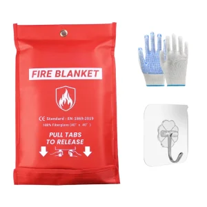Heavy Duty Emergency Fire Blanket 2 Pack Fiberglass 430GSM CE Certified 550C Heat Resistant for Home Kitchen Car