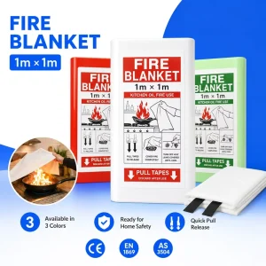 Heavy Duty Fiberglass Fire Blanket 1m x 1m PVC Hard Box CE EN1869 AS 3504 Certified Factory Supply