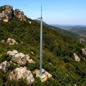 Heavy Duty Hot Dip Galvanized Monopole Lightning Protection Tower Steel Single Pipe Lightning Rod Mast GB ANSI TIA 222 G