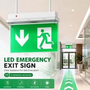 Heavy Duty IP65 LED Emergency Exit Sign Rechargeable Battery Backup Safety Light for Highway Tunnel Facility