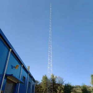 Heavy Snow Load Lattice Lightning Protection Tower Self supporting Steel Structure Lightning Rod for Power Substations