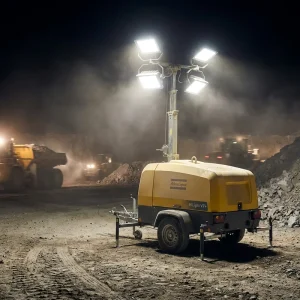 HiLight V7+ LED Light Tower Hydraulic Mast Mobile Jobsite Lighting 200 Hours Runtime