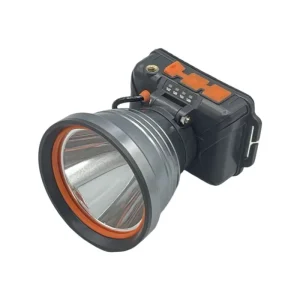 High Brightness Waterproof Rechargeable LED Headlamp with IP65 Rating 18650 Li Ion Battery Hands Free Flashlight for Outdoor Use