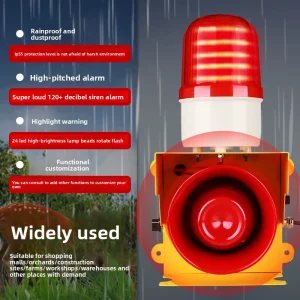 High Decibel Voice Fire Sound Outdoor Forklift Crane Sound Light Alarm APP Control Remote Adjustable Volume Industrial Horn