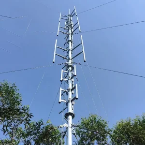 High Mast Telecom Monopole Tower Customizable Height 20m 50m 5G WIFI Single Pipe Communication Lightning Rod