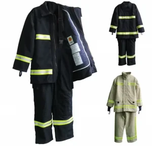 High Performance NOMEX Firefighter Suit Set Fireproof Waterproof Heat Resistant Emergency Gear Yellow Dark Blue