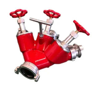 High Pressure Aluminum Alloy Firefighting Splitter Valve Flexible Threaded Fire Hydrant Water Distributor 2.5MPa
