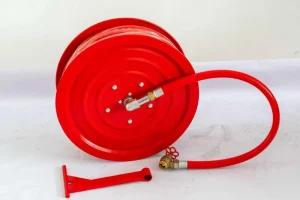 High Pressure Flexible Fire Hose Reel Carbon Steel 25 mm Manual Swing Automatic Firefighting Equipment Accessory