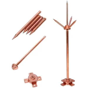 High Pressure Protection System Copper Air Terminal Lightning Arrester Rod for House Roof
