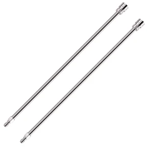 High Pressure Washer Wand Extension 2 Pack Stainless Steel Spray Lance 1 4 Inch Quick Release for Gutters and Roof Cleaning