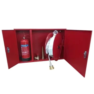 High Quality Multi Function Double Door Firefighting Cabinet with Hose Reel and Fire Extinguisher Accessory