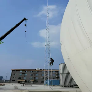 High Security Octagonal Steel Monopole Lightning Protection Tower Single Pipe Lightning Rod for Explosive Warehouse