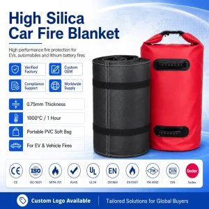 High Temperature Fire Blanket EV Fire Isolation Solution 0.75mm Fiberglass