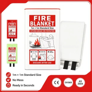 High Temperature Fire Blanket Fiberglass PVC Case 1*1m CE EN1869 Kitchen Safety Equipment