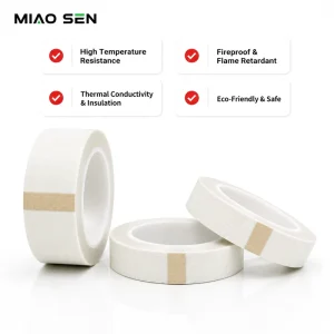 High Temperature Heat Resistant Flame Retardant Single Sided Fiberglass Glass Cloth Tape Silicone Glue Adhesive No Masking