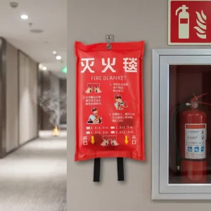 High Temperature Resistant 0.45mm Thick Red Fiberglass Fire Blanket 6FT X 8FT for Quick Fire Control