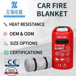 High Temperature Resistant Emergency Car Fire Blanket High Strength Vehicle Fire Safety Extinguishing Blanket
