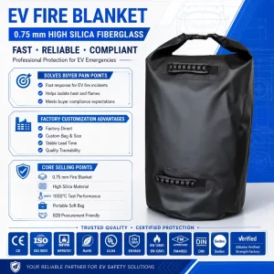 High Temperature Resistant Fire Blanket for EV Car Battery Fire Control OEM