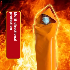 High Temperature Resistant Silicone Fire Escape Suit Fireproof Cloak Reflective Strip Design Vapor Protective Level Full Safety