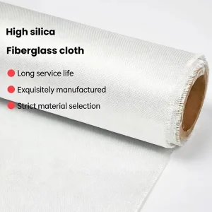 High Temperature Silicon Coated Alkali Free Fiberglass Mesh Cloth Fireproof Thermal Insulation Industrial Heat Cutting E Glass