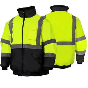 High Visibility Safety Waterproof Reflective Oxford Softshell Winter Work Jacket ANSI Class 3 EN ISO 20471 Class 2